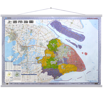 2017年 上海市地图挂图 挂绳版 1:20万 (双膜)