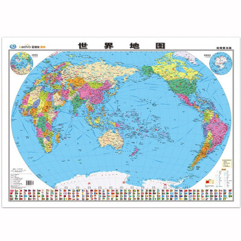 世界地图挂图（地理普及版 1.07米*0.75米 学生、办公室、书房、家庭装饰挂图 无拼缝）