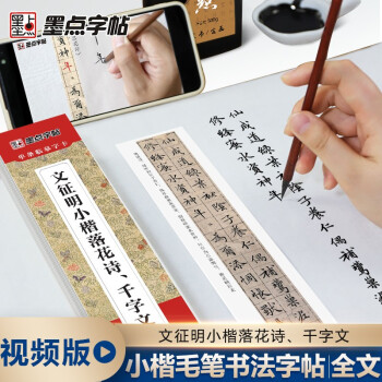 墨点字帖 毛笔近距离临摹字卡 文征明小楷落花诗千字文单条临摹字卡初学者小楷临摹毛笔字帖 下载