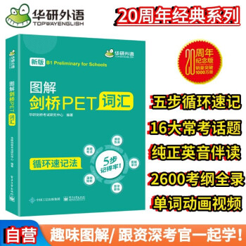 华研外语2023秋图解剑桥PET词汇 B1级别 趣味图解循环记忆2600考纲词汇 KET/小升初/小学英语四五六456年级 下载
