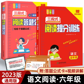 小学语文三段式阅读答题公式+提分训练(2册)六年级上下册通用阅读理解6年级真题80篇满分答题公式技巧 下载