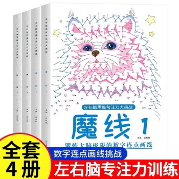 魔线全4册专注力训练迷宫大挑战游戏益智儿童全脑左右脑开发思维训练小学生高难度趣味注意力数字连线画本书 [3-8岁] 下载