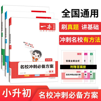 一本名校冲刺必备方案语文+数学+英语（共3册）2023小升初毕业总复习知识大盘点必刷题真题卷模拟试卷 下载