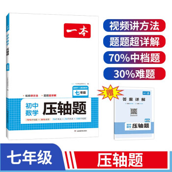 一本初中数学压轴题七年级全一册 2024初中数学人教版教材几何模型函数一题多解法中考必刷 下载