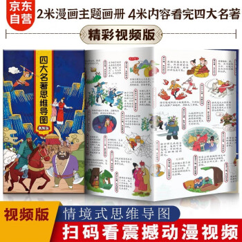四大名著思维导图 漫画解读四大名著西游记三国演义红楼梦水浒传 中小学生轻松读古典文学折页画册导读 下载