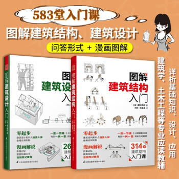 图解建筑结构入门+图解建筑设计入门（套装2册）原口秀昭著 建筑图册零基础入门书籍建筑模型设计书 下载