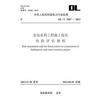 DL/T 5307-2013 水电水利工程施工度汛风险评估规程 下载