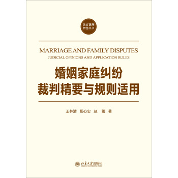 法官裁判智慧丛书：婚姻家庭纠纷裁判精要与规则适用 下载